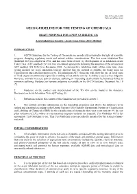 Oecd Guideline for the Testing of Chemicals