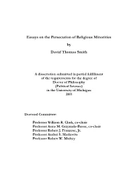 Essays on the Persecution of Religious Minorities by David Thomas Smith