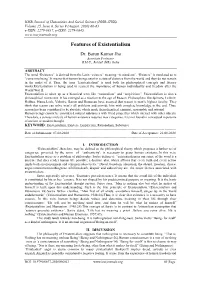 Features of Existentialism