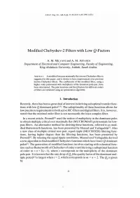 Modified Chebyshev-2 Filters with Low Q-Factors
