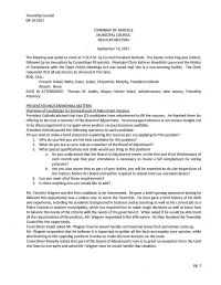 Pg. 1 Mr. Timothy Wagner Was the First Candidate to Be Interviewed. He