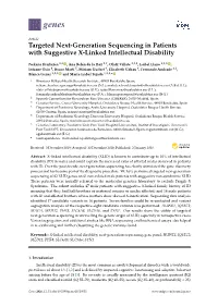 Targeted Next-Generation Sequencing in Patients with Suggestive X-Linked Intellectual Disability