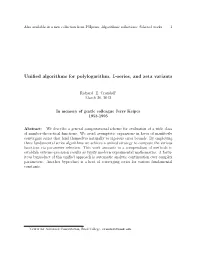 Unified Algorithms for Polylogarithm, L-Series, and Zeta Variants