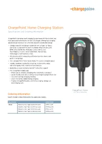 Chargepoint® Home Charging Station Specifications and Ordering Information