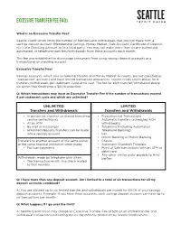 EXCESSIVE TRANSFER FEE Faqs