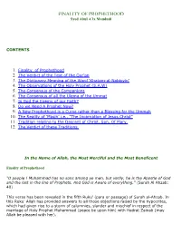 FINALITY of PROPHETHOOD Syed Abul A’La Maududi