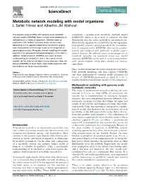 Metabolic Network Modeling with Model Organisms
