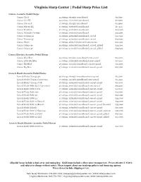 Pedal Harp Price List