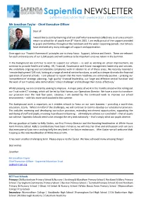 Sapientia NEWSLETTER SAPIENTIA EDUCATION TRUST |MARCH 2021 | EDITION TWENTYONE