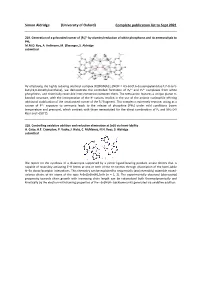 Simon Aldridge (University of Oxford) Complete Publication List to June 2021