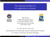 The Extension Problem for Lie Algebroids on Schemes