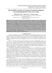 The Feasibility Analysis of Container Terminal in Makassar As an International Port of Era Free Trade