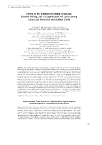 Timing of the Quaternary Elaz›¤ Volcanism, Eastern Turkey, and Its Significance for Constraining Landscape Evolution and Surface Uplift
