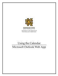 Using the Calendar Outlook