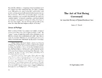 Art of Not Being Governed