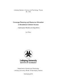 Coverage Planning and Resource Allocation in Broadband Cellular Access