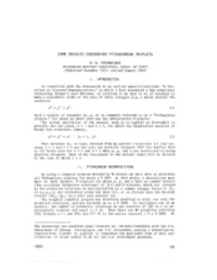 Some Results Concerning Pythagorean Triplets