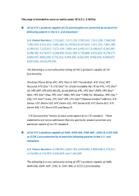 This Page Is Intended to Serve As Notice Under 35 U.S.C. § 287(A)