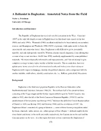 A Balkanist in Daghestan: Annotated Notes from the Field Victor A