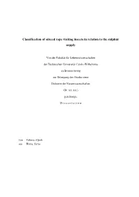 Classification of Oilseed Rape Visiting Insects in Relation to the Sulphur Supply
