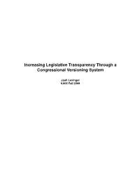 Congressional Versioning System