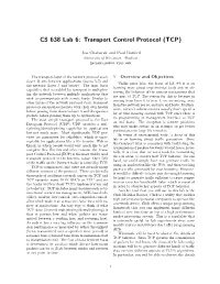 CS 638 Lab 6: Transport Control Protocol (TCP)