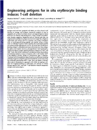 Engineering Antigens for in Situ Erythrocyte Binding Induces T-Cell Deletion