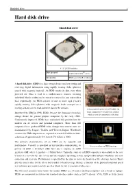 Hard Disk Drive 1 Hard Disk Drive