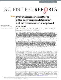 Immunosenescence Patterns Differ Between Populations but Not Between Sexes in a Long-Lived Mammal