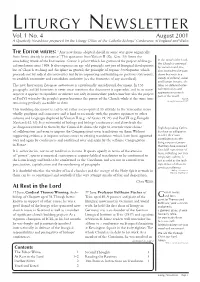 LITURGY NEWSLETTER Vol
