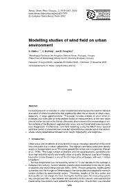 Modelling Studies of Wind Field on Urban Environment
