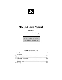 MX-17.1 Users Manual