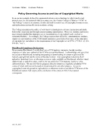 Policy Governing Access to and Use of Copyrighted Works