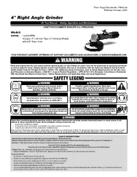 Right-Angle Grinder Complete Assembly Index Key No