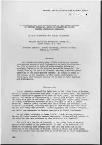 ABSTRACT One Htmdy'ed and Ni.Nefu -Fout Lichen Species Are Reported from Westerm Australia Ui,Th Infornation on Their Dlstr