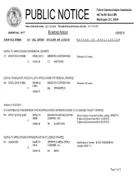 Broadcast Actions 4/28/2015