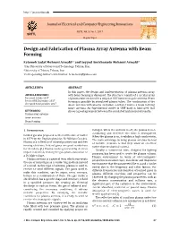 Design and Fabrication of Plasma Array Antenna with Beam Forming