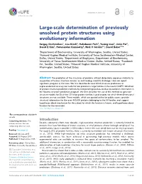 Large-Scale Determination of Previously Unsolved Protein