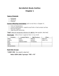 Servsafe® Study Outline Chapter 1