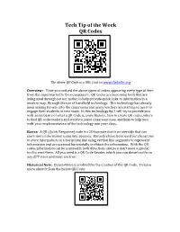 Tech Tip of the Week QR Codes