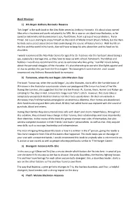 Years 7 and 8 Book Group Reviews
