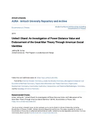 An Investigation of Power Distance Value and Endorsement of the Great Man Theory Through American Social Identities
