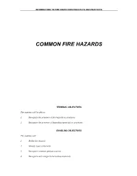 Common Fire Hazards