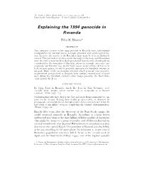 Explaining the 1994 Genocide in Rwanda