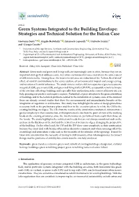 Green Systems Integrated to the Building Envelope: Strategies and Technical Solution for the Italian Case