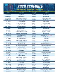 2020 Schedule