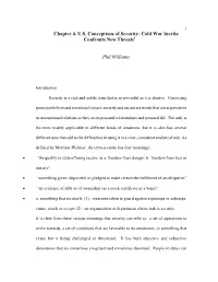 Chapter 4. U.S. Conceptions of Security: Cold War Inertia Confronts New Threats1