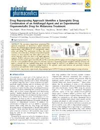 Drug Repurposing Approach Identifies a Synergistic Drug Combination of an Antifungal Agent and an Experimental Organometallic Dr