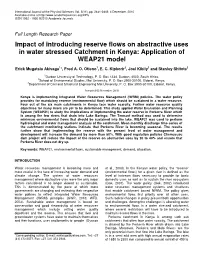 Impact of Introducing Reserve Flows on Abstractive Uses in Water Stressed Catchment in Kenya: Application of WEAP21 Model