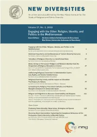 New Diversities an Online Journal Published by the Max Planck Institute for the Study of Religious and Ethnic Diversity